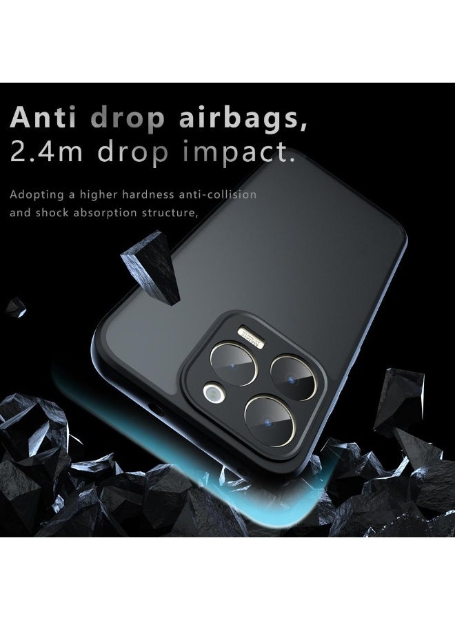 Case Cover Shockproof Hard PC Back Soft TPU Frame Matte Black Slim Protective Cover Compatible with  Realme 15T ( Black) - Image 4